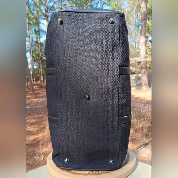 VTG Coach XL Signature Black Duffle Carry On Travel Weekender Bag & Toiletry Bag - Picture 7 of 16